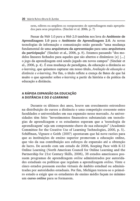 Avaliação de Educação a Distância e E-Learning