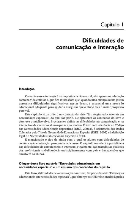 Dificuldades de Comunicação e Autismo