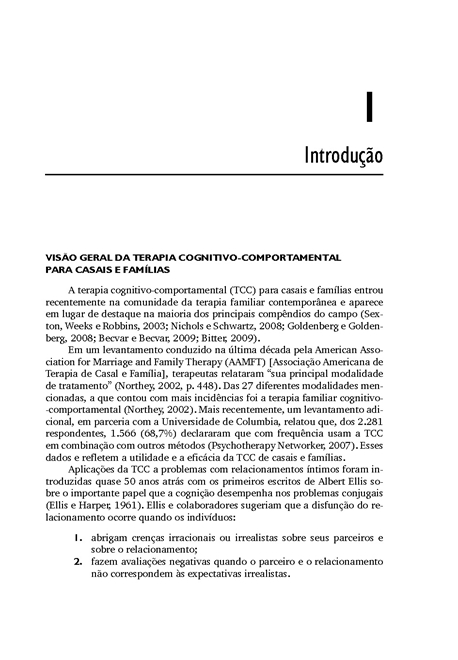 Manual de Terapia Cognitivo-Comportamental para Casais e Famílias