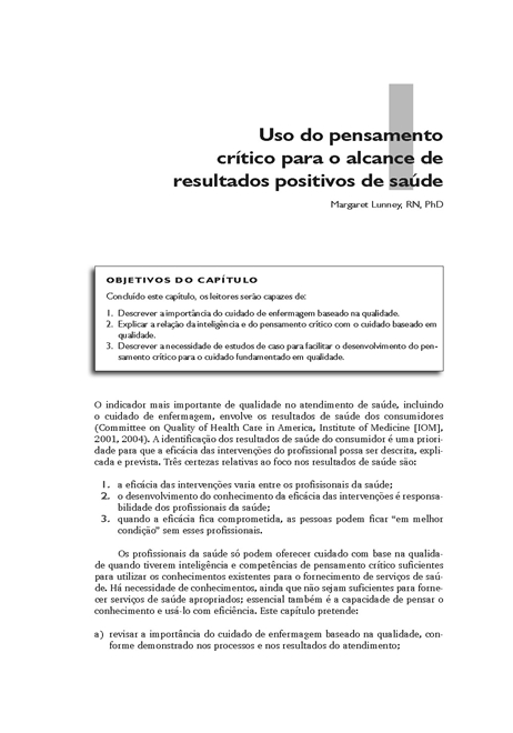 Pensamento Crítico para o Alcance de Resultados Positivos em Saúde