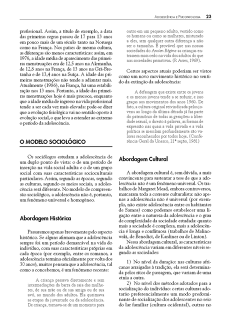 Adolescência e Psicopatologia