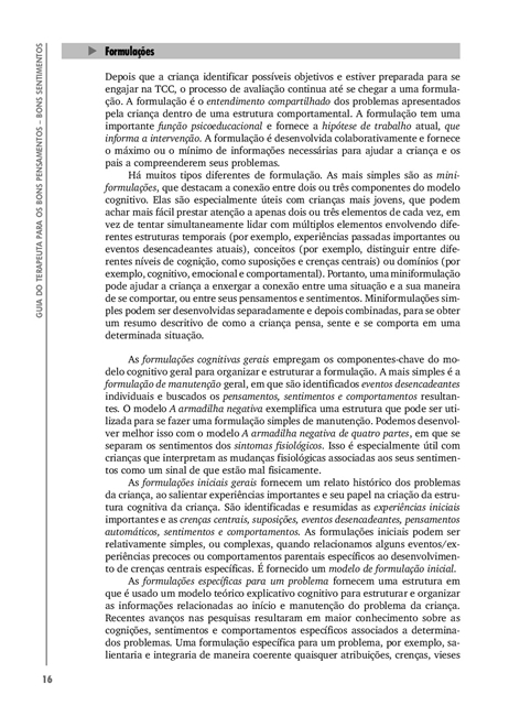 Guia do Terapeuta para os Bons Pensamentos, Bons Sentimentos