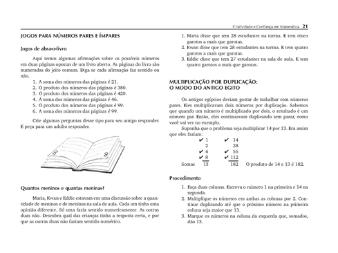 Criatividade e Confiança em Matemática