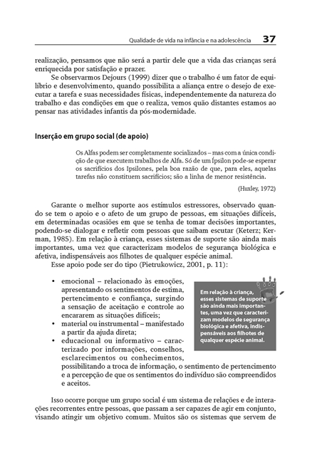 Qualidade de Vida na Infância e na Adolescência