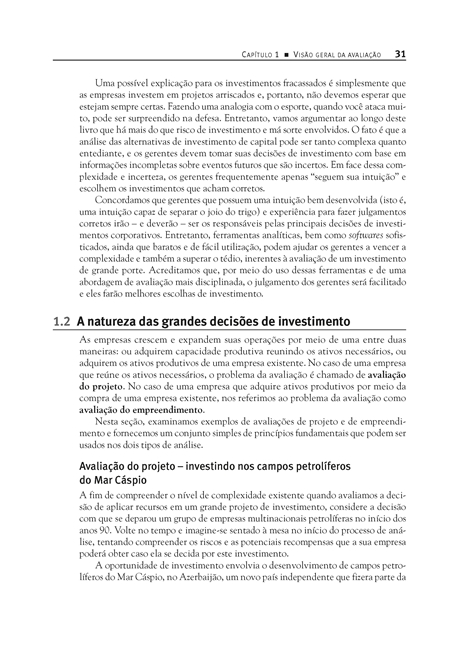 Avaliação de Projetos e Investimentos {Valuation}