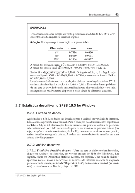 Métodos Estatísticos para Geografia