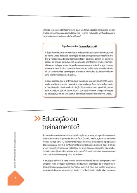 Ensino e Treinamento Profissionalizantes