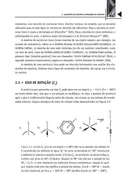 Simetria de Moléculas e Cristais