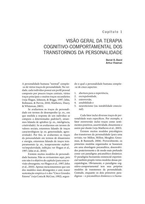 Terapia Cognitiva dos Transtornos da Personalidade