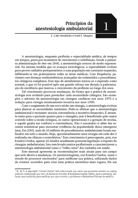 Manual de Procedimentos em Anestesiologia Ambulatorial