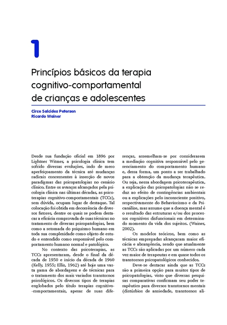 Terapias Cognitivo-Comportamentais para Crianças e Adolescentes