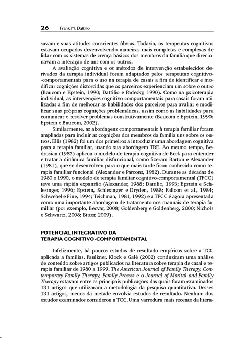 Manual de Terapia Cognitivo-Comportamental para Casais e Famílias