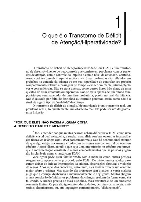 Transtorno de Déficit de Atenção/Hiperatividade: TDAH