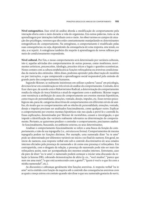 Princípios Básicos de Análise do Comportamento
