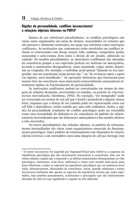 Psicoterapia Dinâmica das Patologias Leves de Personalidade