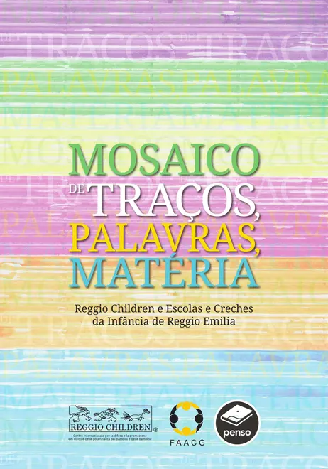 Mosaico de traços, palavras, matéria