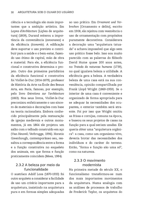 Arquitetura sob o olhar do usuário