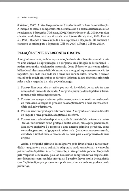 Vergonha e Raiva na Psicoterapia