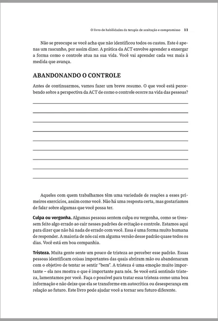 O Livro de Habilidades da Terapia de Aceitação e Compromisso