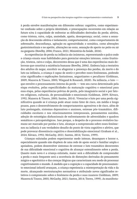 O Luto na Perspectiva das Terapias Cognitivo-comportamentais e Contextuais