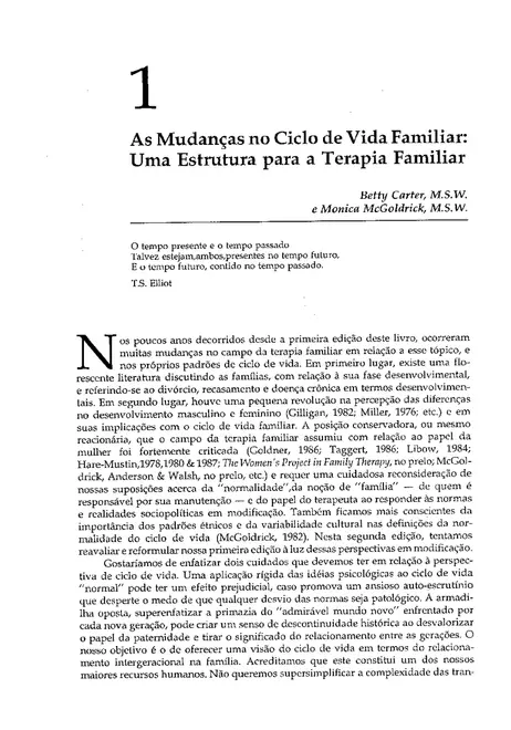 As Mudanças no Ciclo de Vida Familiar