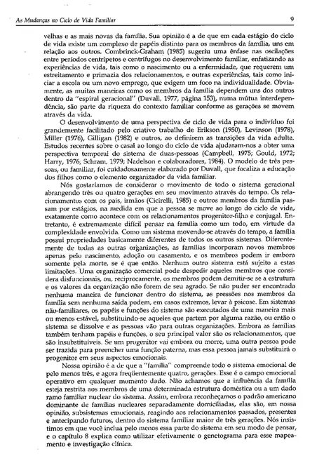 As Mudanças no Ciclo de Vida Familiar
