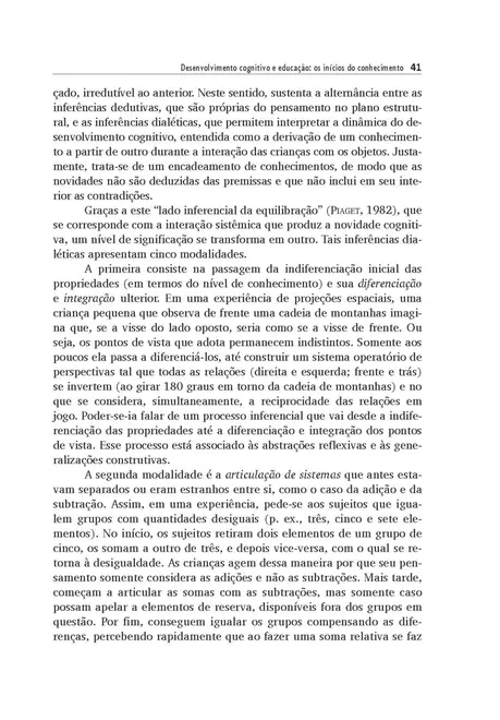Desenvolvimento Cognitivo e Educação