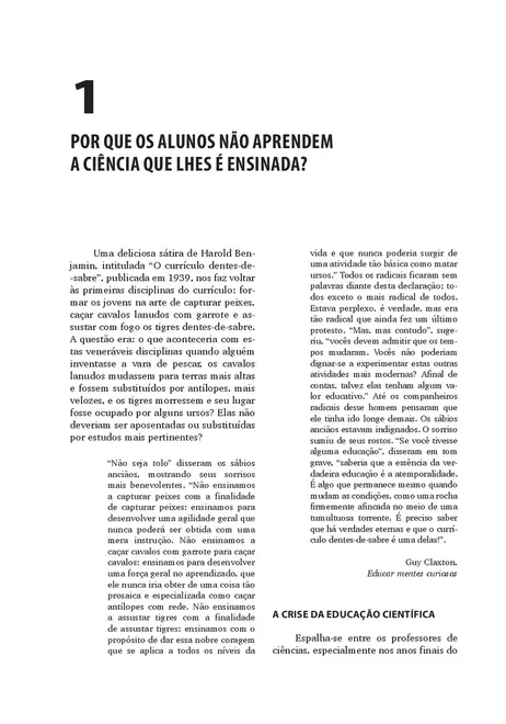 A Aprendizagem e o Ensino de Ciências
