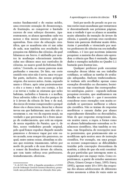 A Aprendizagem e o Ensino de Ciências