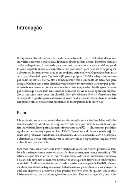 Classificação de Transtornos Mentais e de Comportamento da CID-10