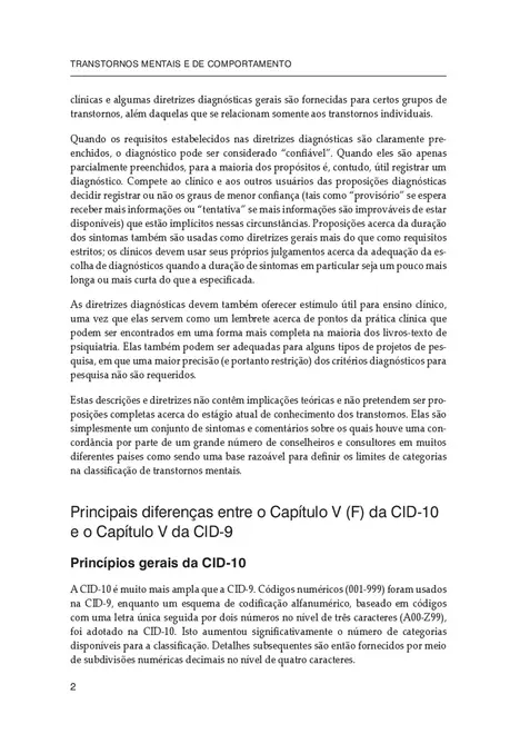 Classificação de Transtornos Mentais e de Comportamento da CID-10