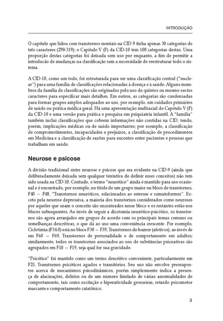 Classificação de Transtornos Mentais e de Comportamento da CID-10