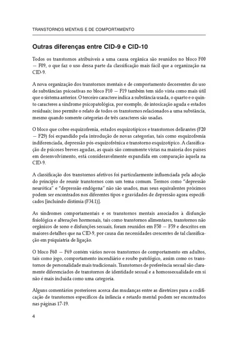 Classificação de Transtornos Mentais e de Comportamento da CID-10