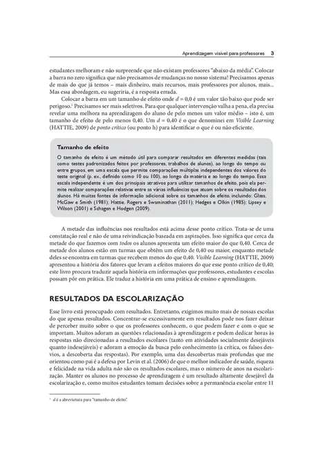 Aprendizagem Visível para Professores