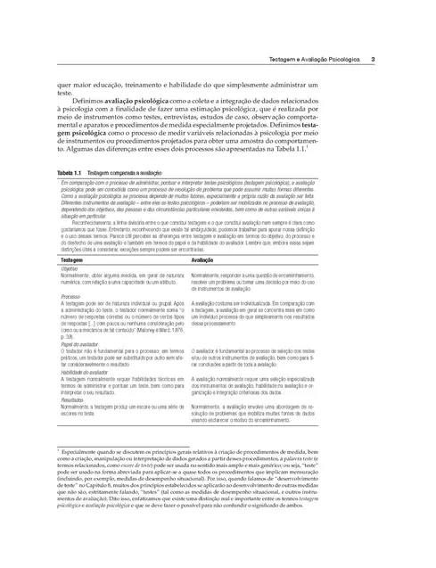 Testagem e Avaliação Psicológica