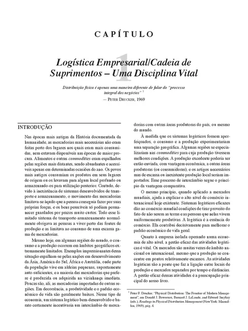 Gerenciamento da Cadeia de Suprimentos/Logística Empresarial