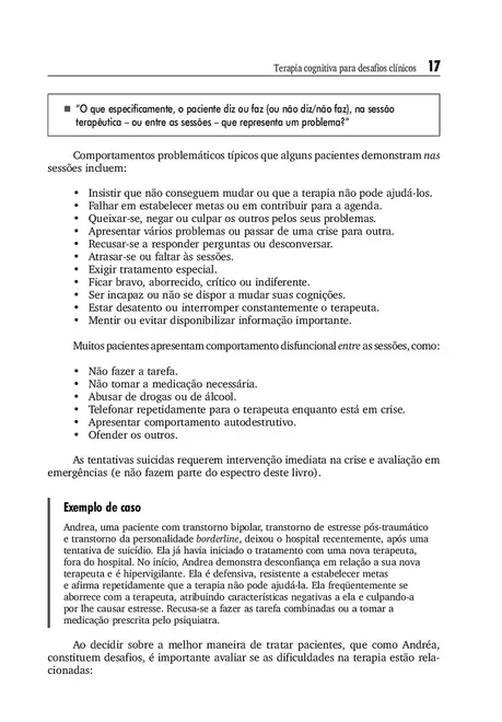 Terapia Cognitiva para Desafios Clínicos