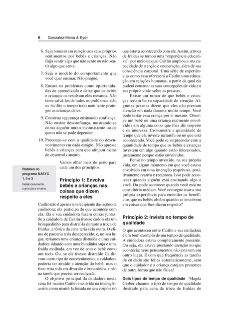 O Cuidado com Bebês e Crianças Pequenas na Creche