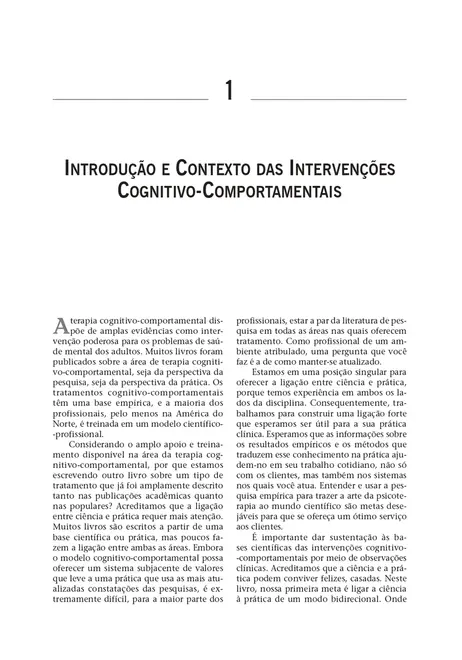 A Terapia Cognitivo-Comportamental Baseada em Evidências