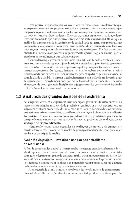 Avaliação de Projetos e Investimentos {Valuation}