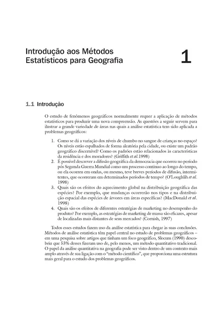 Métodos Estatísticos para Geografia