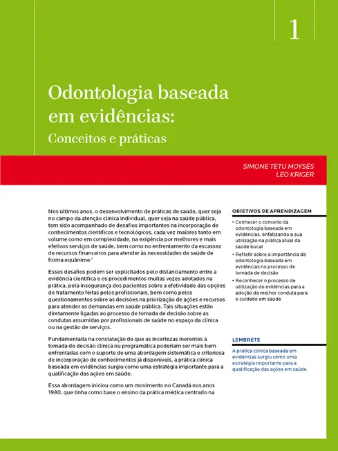 Odontologia Baseada em Evidências e Intervenção Mínima em Odontologia