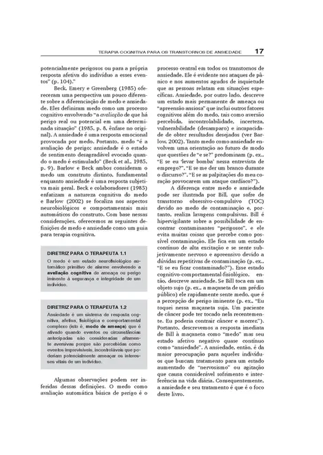 Terapia Cognitiva para os Transtornos de Ansiedade