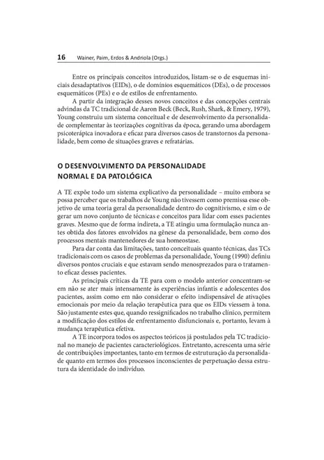 Terapia Cognitiva Focada em Esquemas