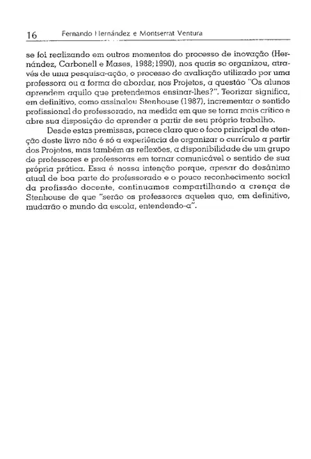 A Organização do Currículo por Projetos de Trabalho