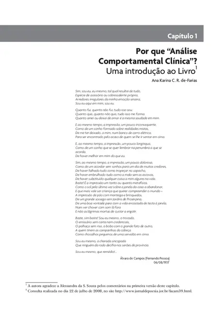 Teoria e Formulação de Casos em Análise Comportamental Clínica