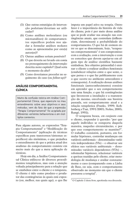 Teoria e Formulação de Casos em Análise Comportamental Clínica