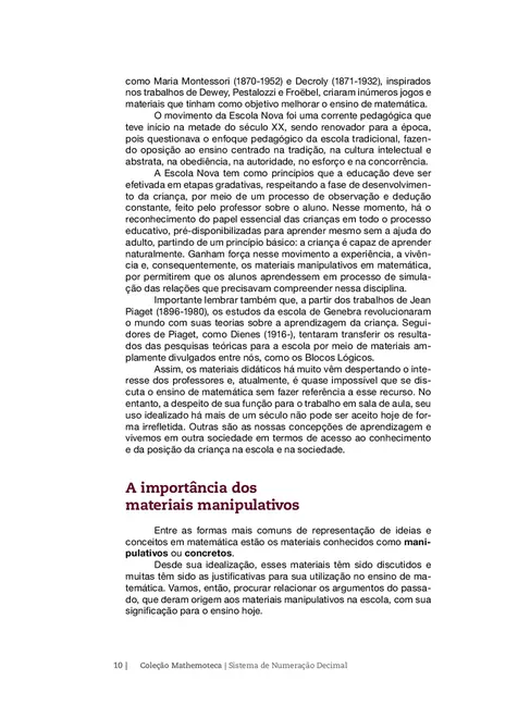 Materiais Manipulativos para o Ensino do Sistema de Numeração Decimal