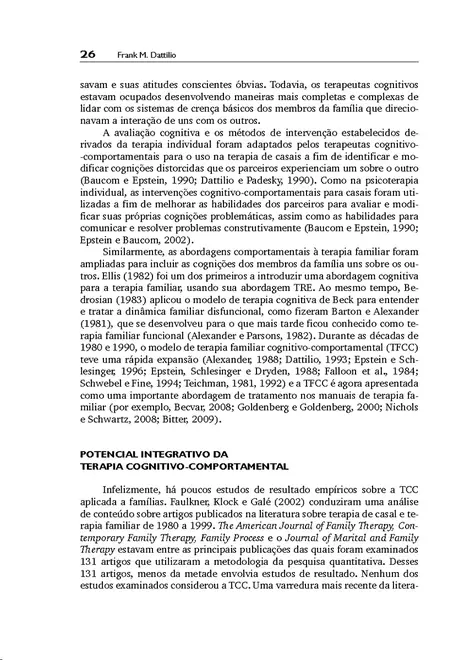 Manual de Terapia Cognitivo-Comportamental para Casais e Famílias