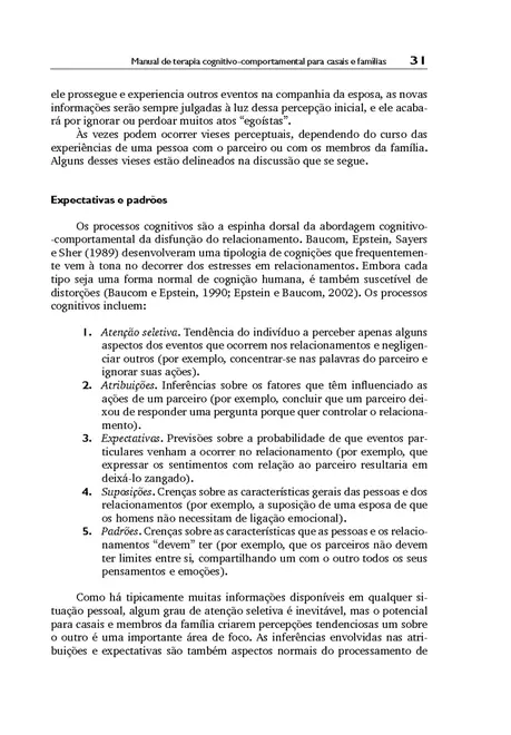 Manual de Terapia Cognitivo-Comportamental para Casais e Famílias